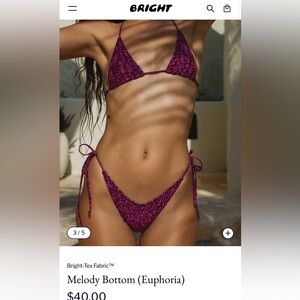 BRIGHT Melody Tie-Side Bikini Set in Magenta Euphoria